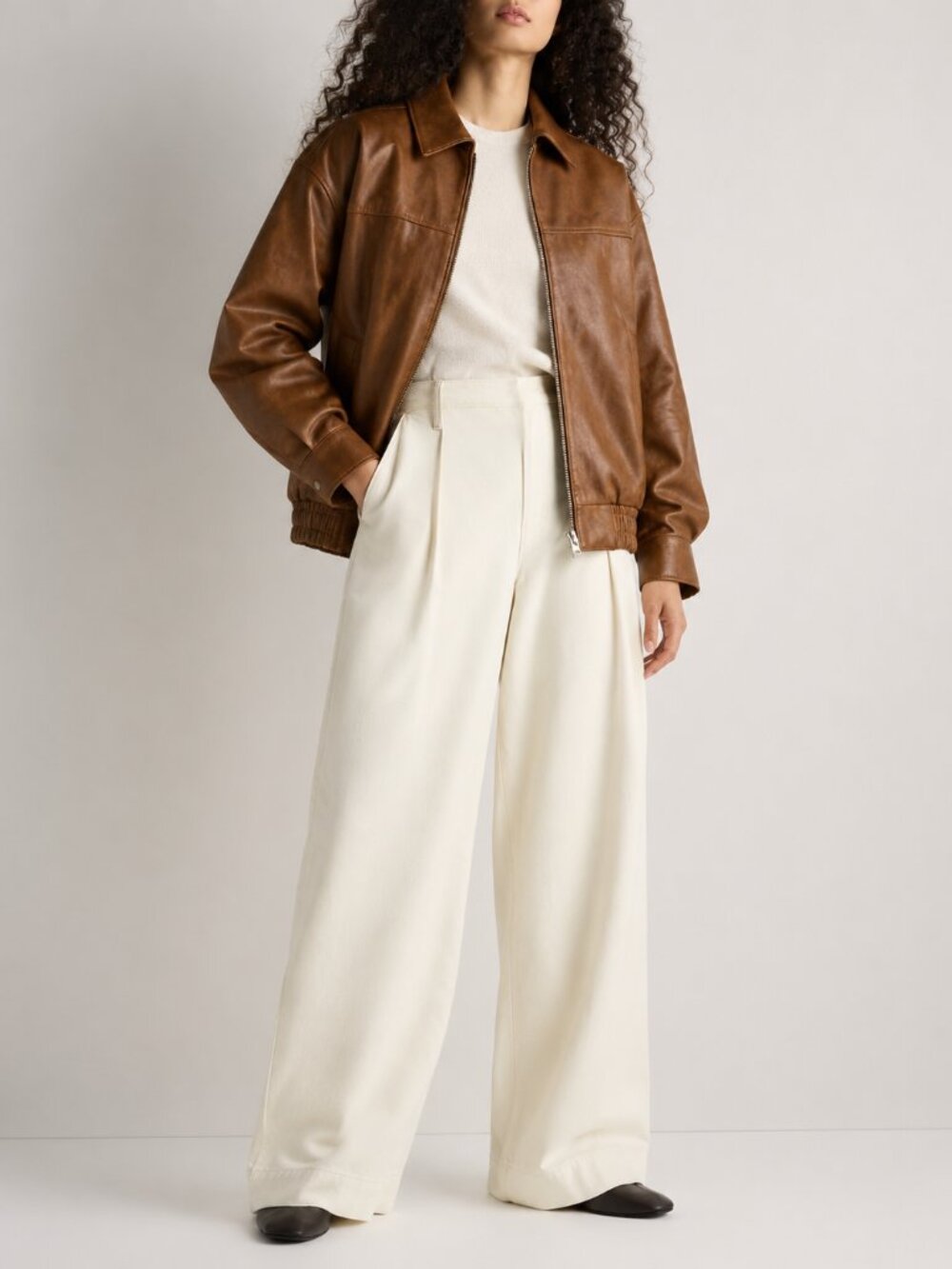 Distressed Brown Vegan Leather Oversized Jacket S NWT by 26 International